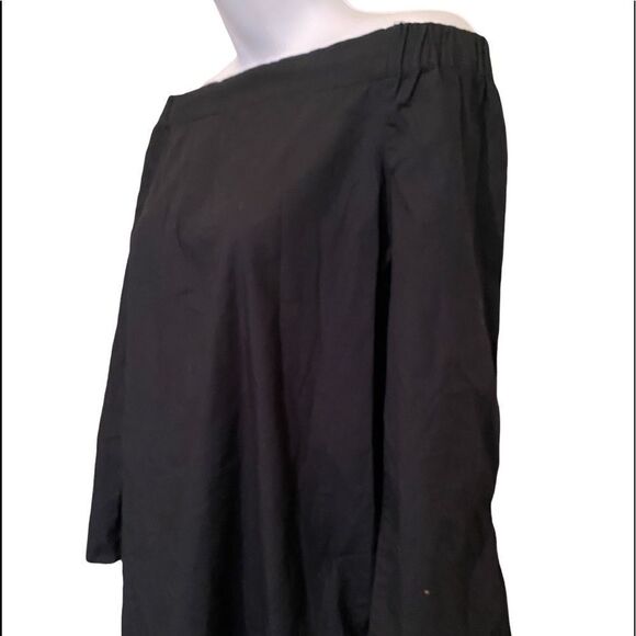 Free People Show Me Some Shoulder Black Top Witchy Romantic Goth Size Small - Picture 6 of 10